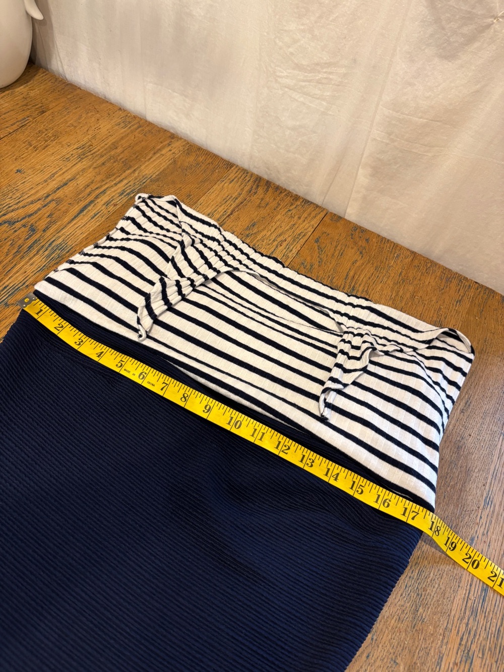 ANNIE 50 Navy & White Striped Tie Front Dress Size M - Picture 7 of 10